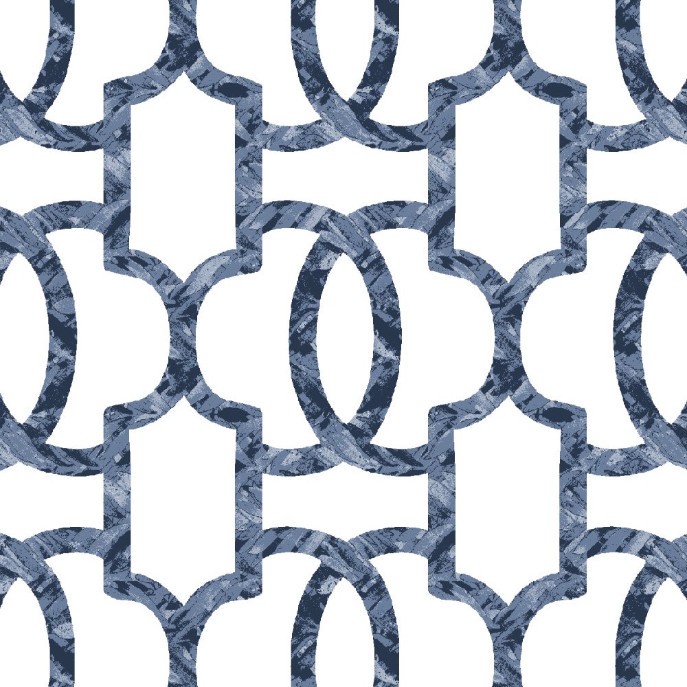 slide 4 of 5, allen + roth 72.0-in W x 72-in L Blue Lattice Polyester Shower curtain, 1 ct