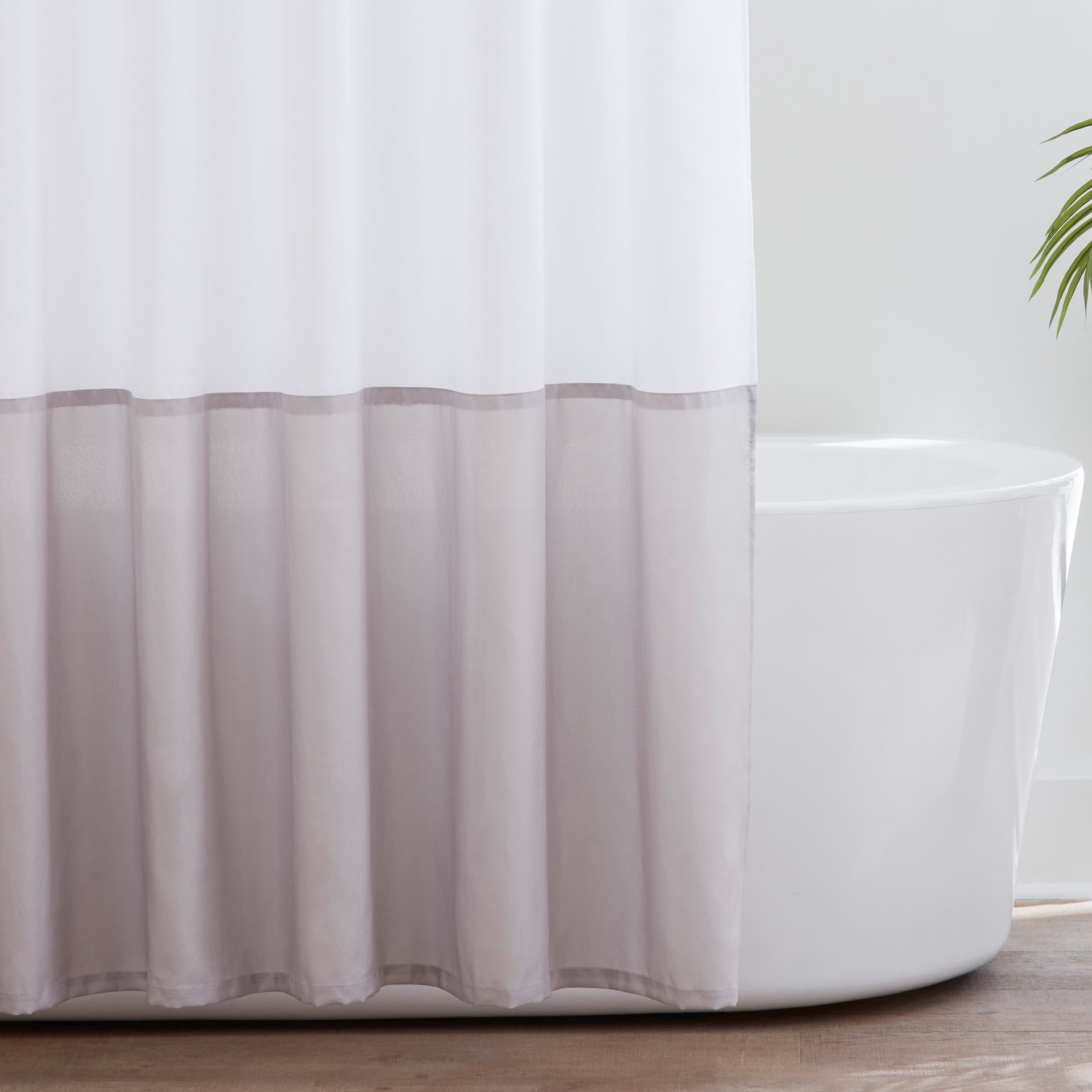 slide 2 of 4, Origin 21 72.0-in W x 72-in L White Solid Polyester Shower curtain, 1 ct