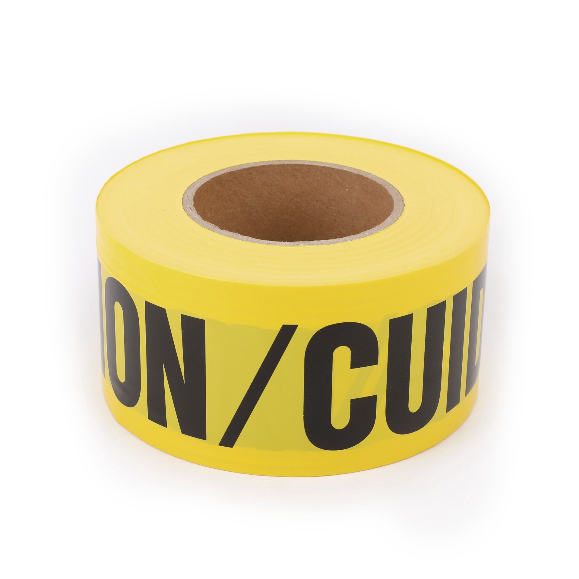 slide 2 of 6, Project Source 3-in W x 1000-ft L Yellow Caution Polyethylene Safety Tape, 1 ct