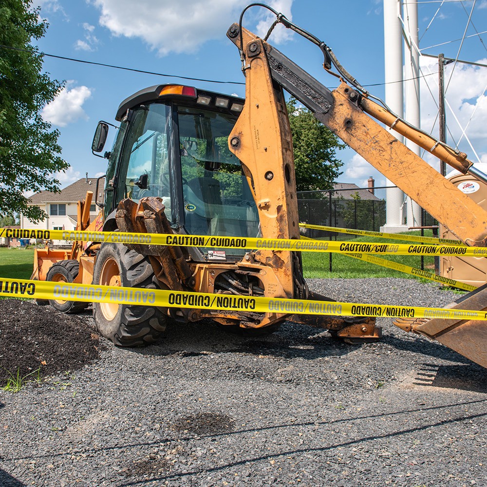 slide 5 of 6, Project Source 3-in W x 1000-ft L Yellow Caution Polyethylene Safety Tape, 1 ct