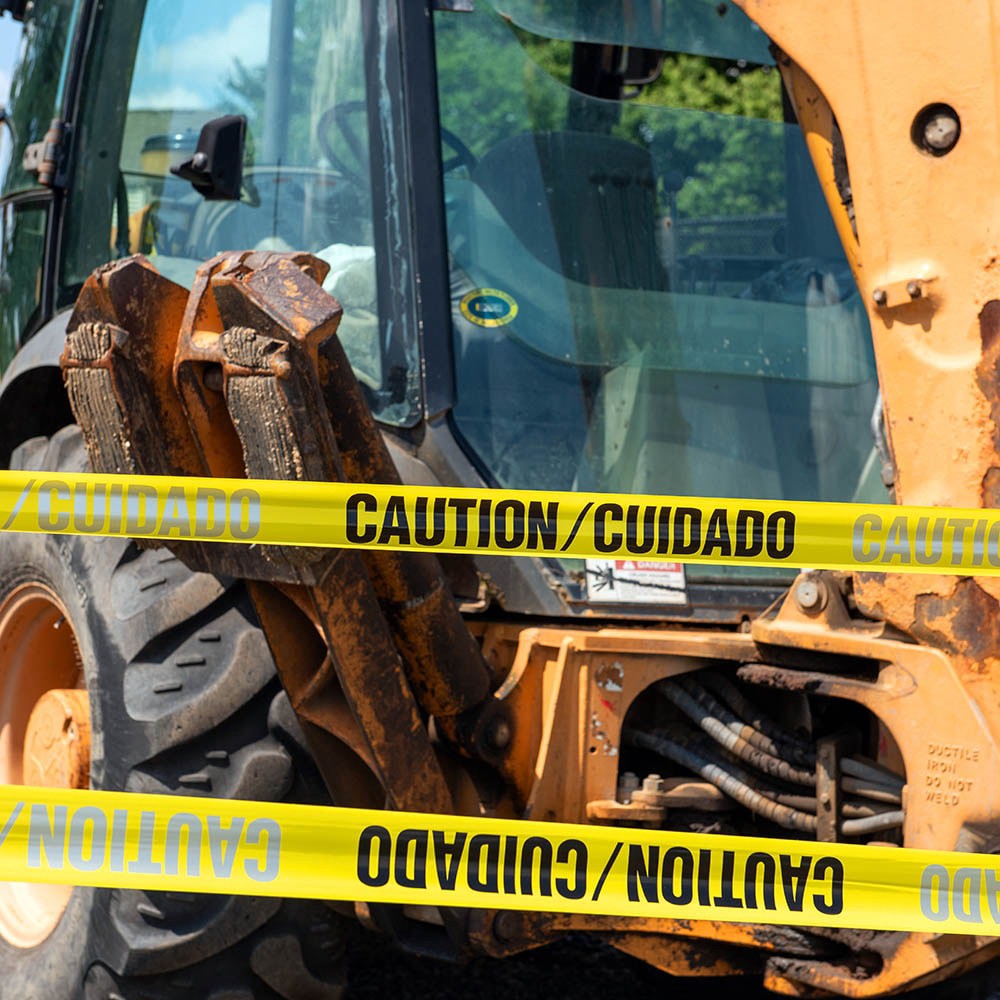 slide 6 of 6, Project Source 3-in W x 1000-ft L Yellow Caution Polyethylene Safety Tape, 1 ct