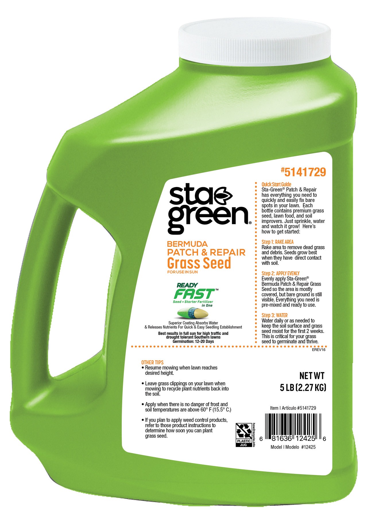 slide 4 of 5, Sta-Green 3-in-1 Patch and Repair Bermuda Lawn Repair Mix, 1 ct