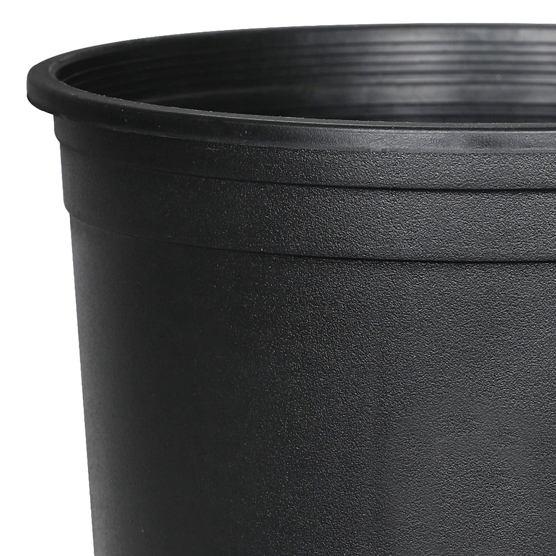 slide 3 of 6, Style Selections Round 9.72-in W x 9.72-in L Black Resin Indoor/Outdoor Planter, 1 ct