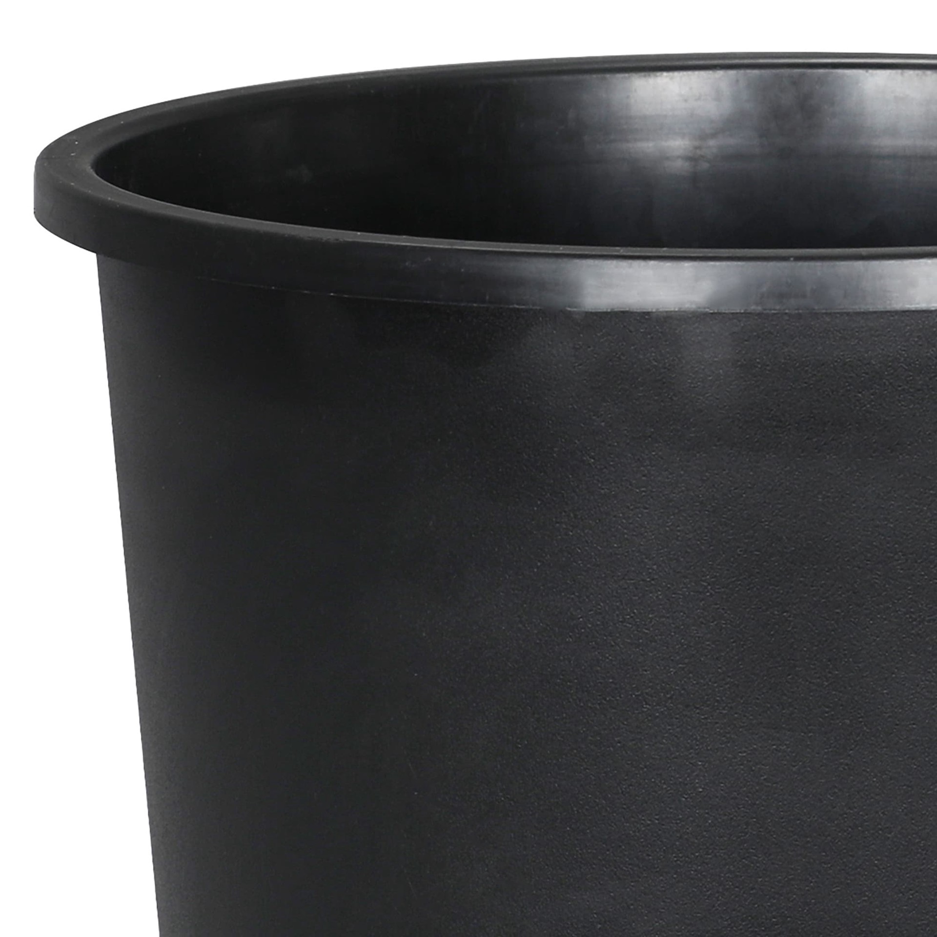 slide 3 of 6, Style Selections Round 12.36-in W x 12.36-in L Black Resin Indoor/Outdoor Planter, 1 ct