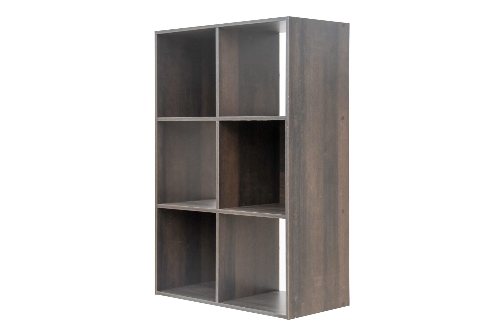 slide 4 of 6, Style Selections 35.88-in H x 24.13-in W x 11.63-in D Dark Chocolate Stackable Wood laminate 6 Cube organizer, 1 ct