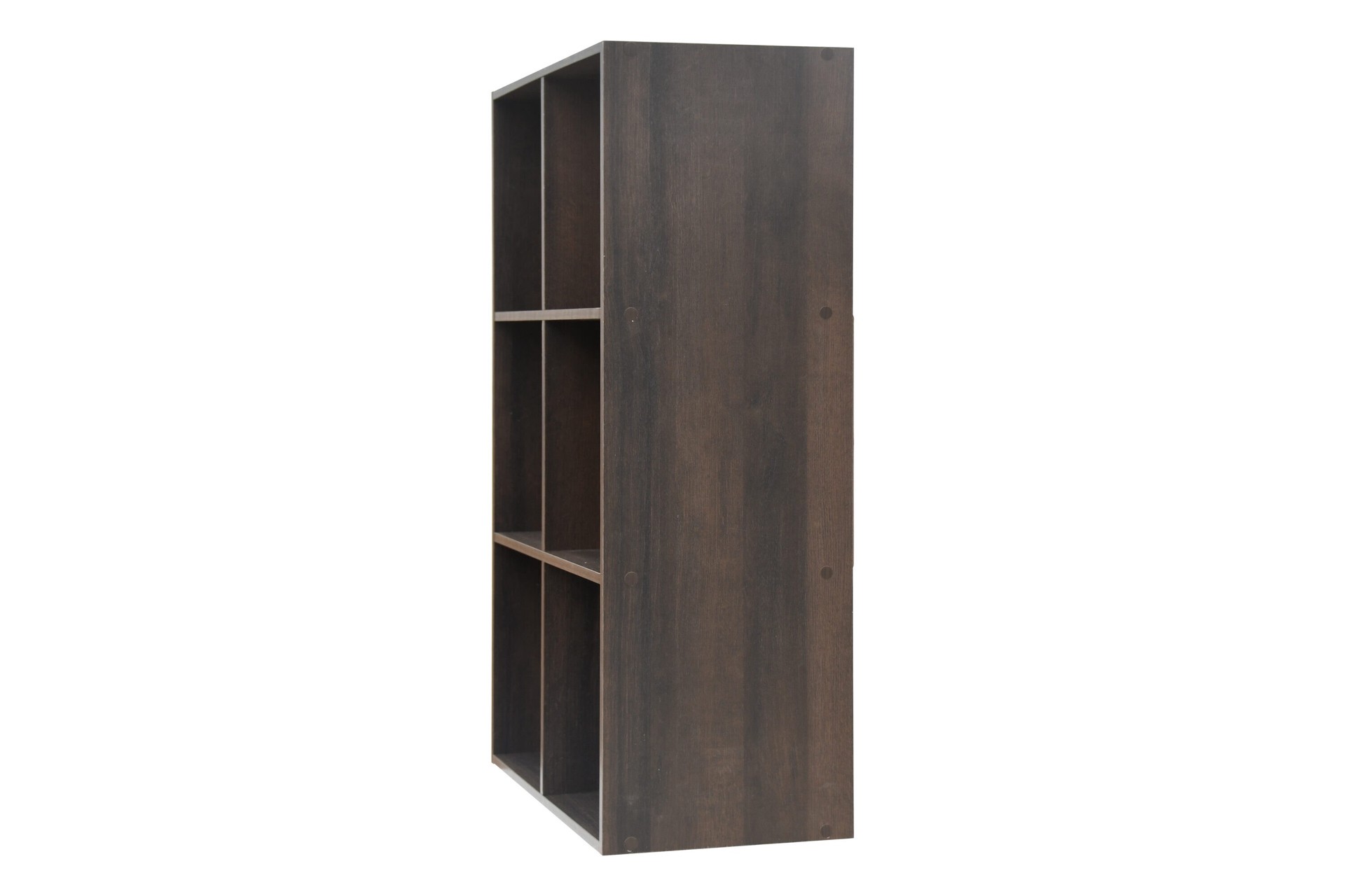 slide 5 of 6, Style Selections 35.88-in H x 24.13-in W x 11.63-in D Dark Chocolate Stackable Wood laminate 6 Cube organizer, 1 ct