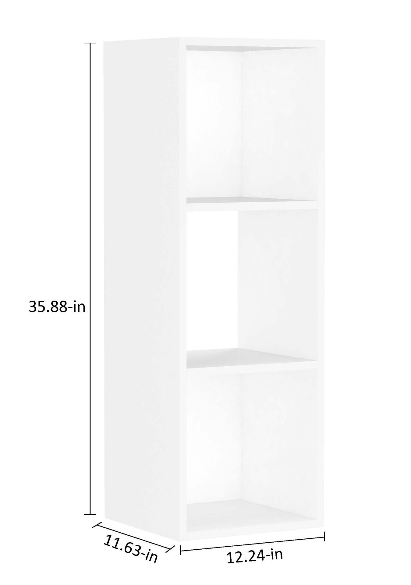 slide 3 of 6, Style Selections 35.9-in H x 12.24-in W x 11.63-in D White Stackable Wood laminate 3 Cube organizer, 1 ct