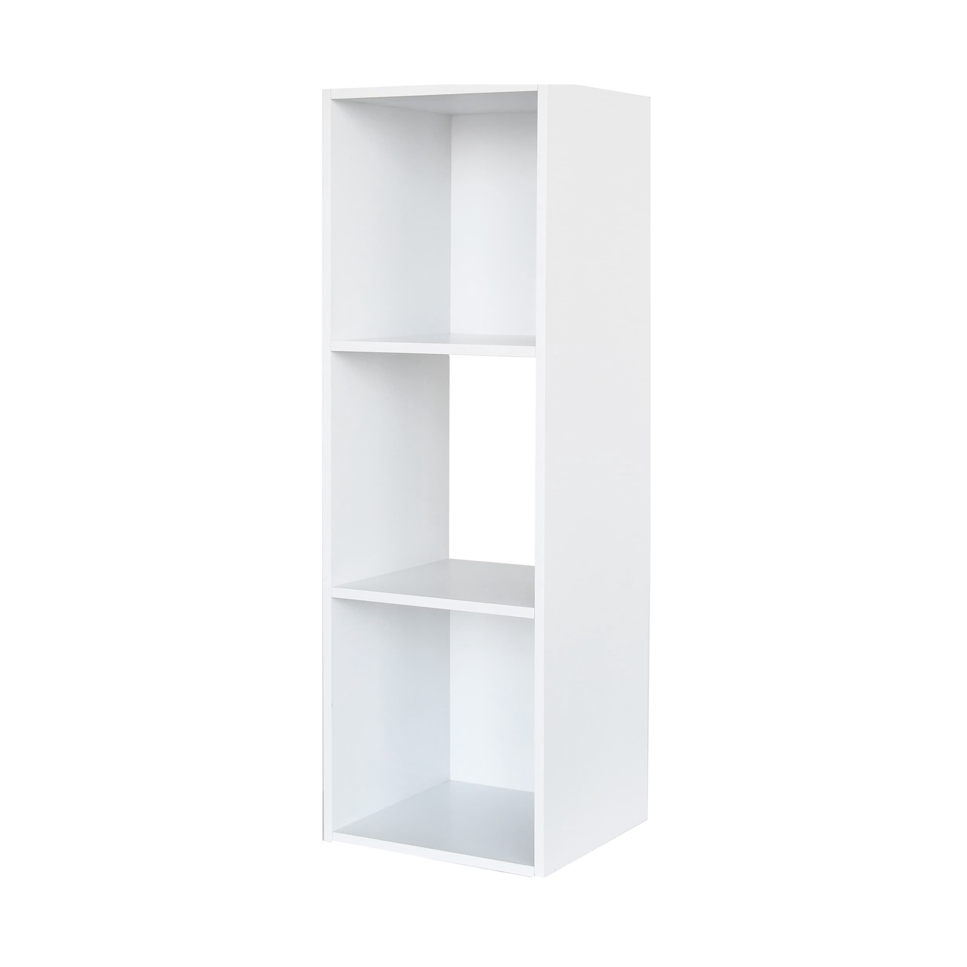 slide 6 of 6, Style Selections 35.9-in H x 12.24-in W x 11.63-in D White Stackable Wood laminate 3 Cube organizer, 1 ct