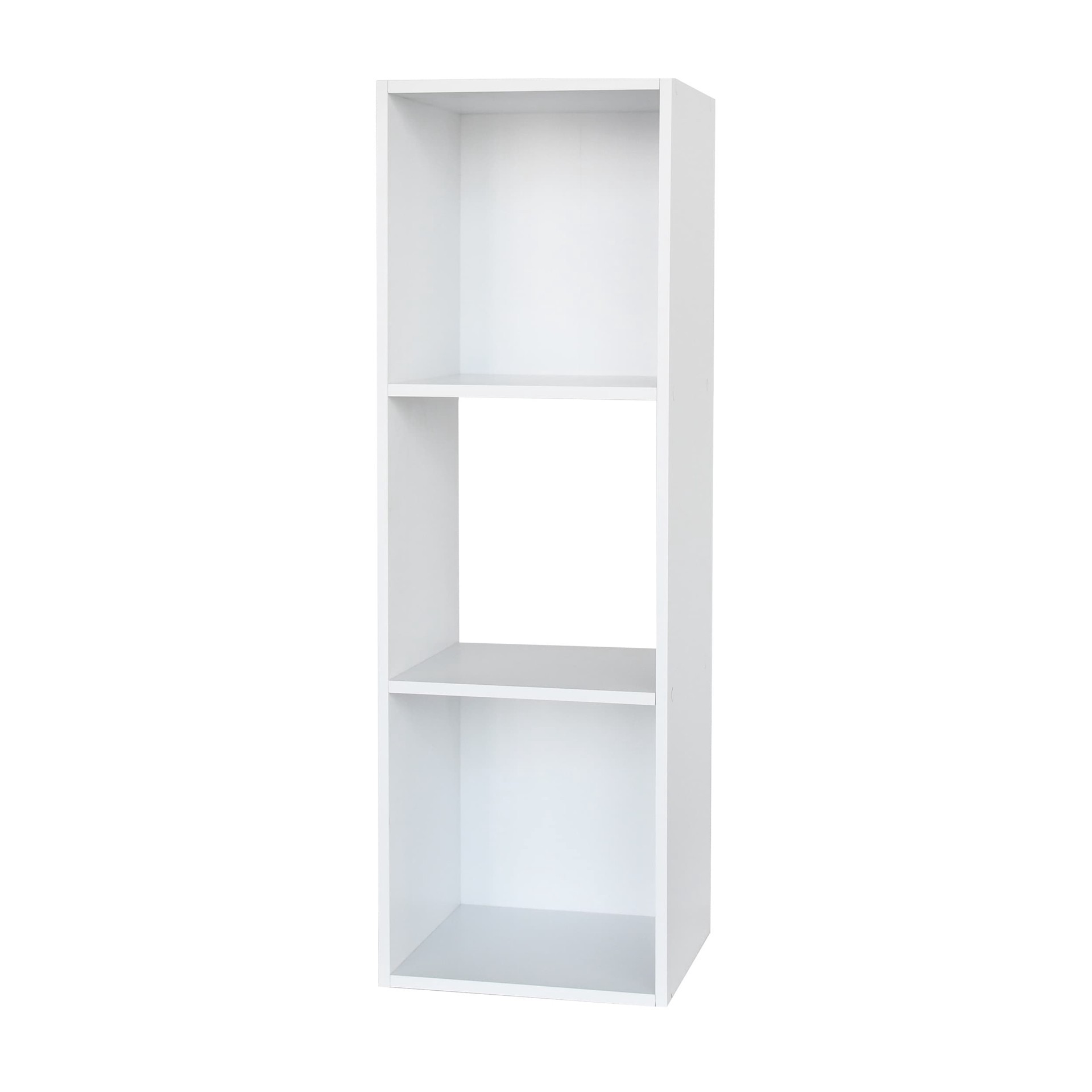 slide 1 of 6, Style Selections 35.9-in H x 12.24-in W x 11.63-in D White Stackable Wood laminate 3 Cube organizer, 1 ct