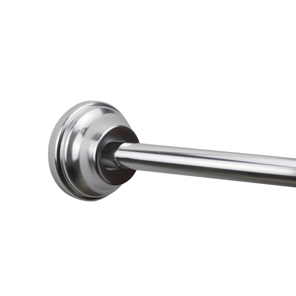 slide 1 of 6, allen + roth SHLSNC01 44-in to 72-in Chrome Fixed or tension Single curve Adjustable Shower Curtain Rod, 1 ct