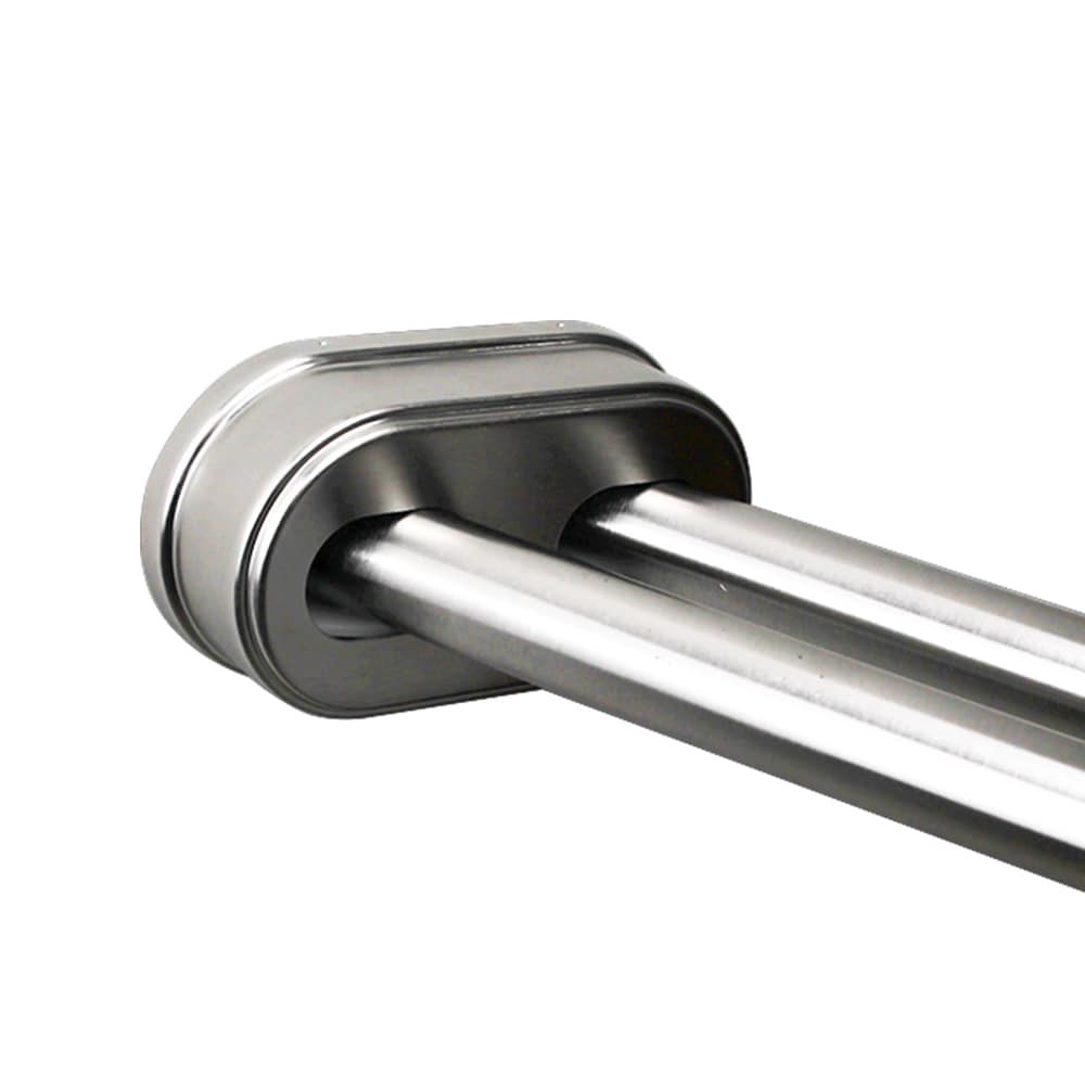 slide 4 of 6, allen + roth 44-in to 72-in Brushed Nickel Fixed or tension Double curve Adjustable Shower Curtain Rod, 1 ct