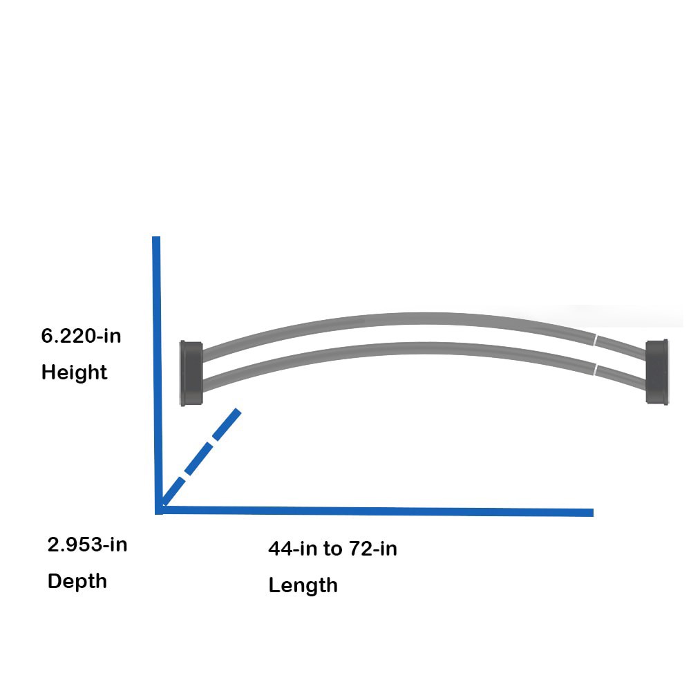 slide 6 of 6, allen + roth 44-in to 72-in Brushed Nickel Fixed or tension Double curve Adjustable Shower Curtain Rod, 1 ct