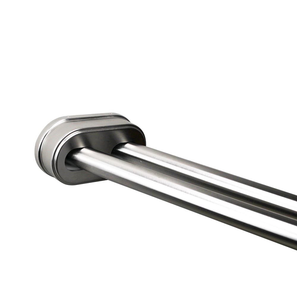 slide 1 of 6, allen + roth 44-in to 72-in Brushed Nickel Fixed or tension Double curve Adjustable Shower Curtain Rod, 1 ct