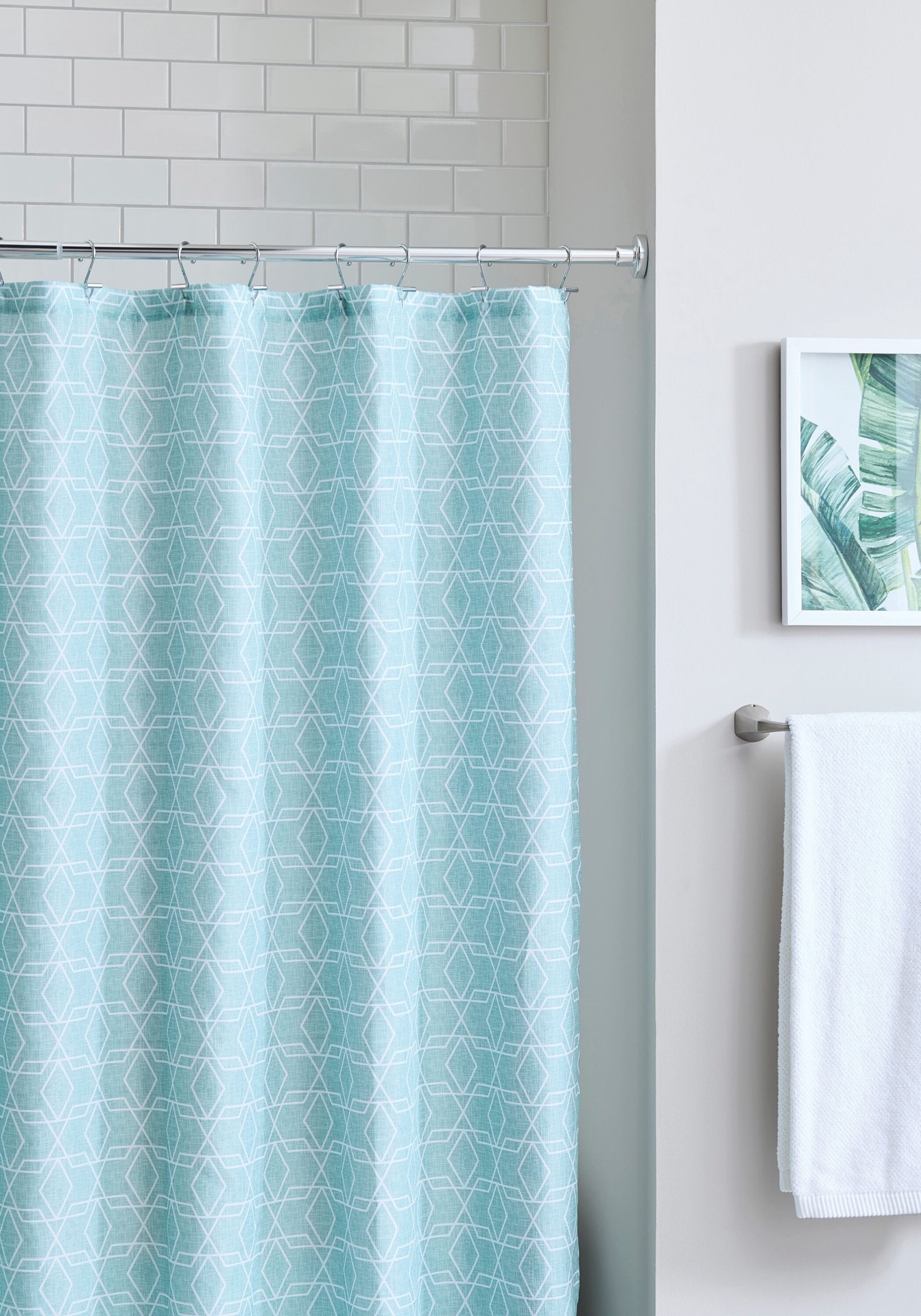 slide 4 of 5, Origin 21 42-in to 72-in Chrome Tension Single straight Adjustable Shower Curtain Rod, 1 ct