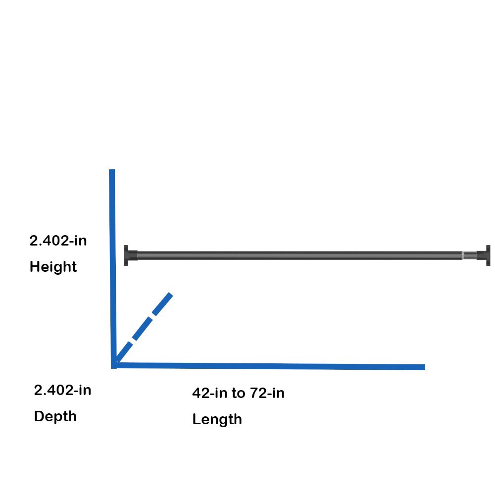 slide 5 of 5, Origin 21 42-in to 72-in Chrome Tension Single straight Adjustable Shower Curtain Rod, 1 ct