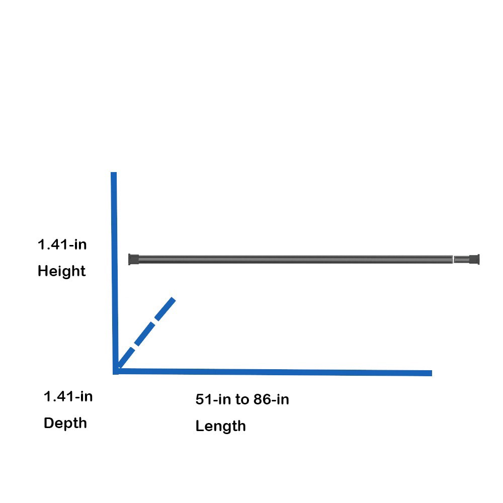 slide 6 of 6, Style Selections 51-in to 86-in Chrome Tension Single straight Adjustable Shower Curtain Rod, 1 ct