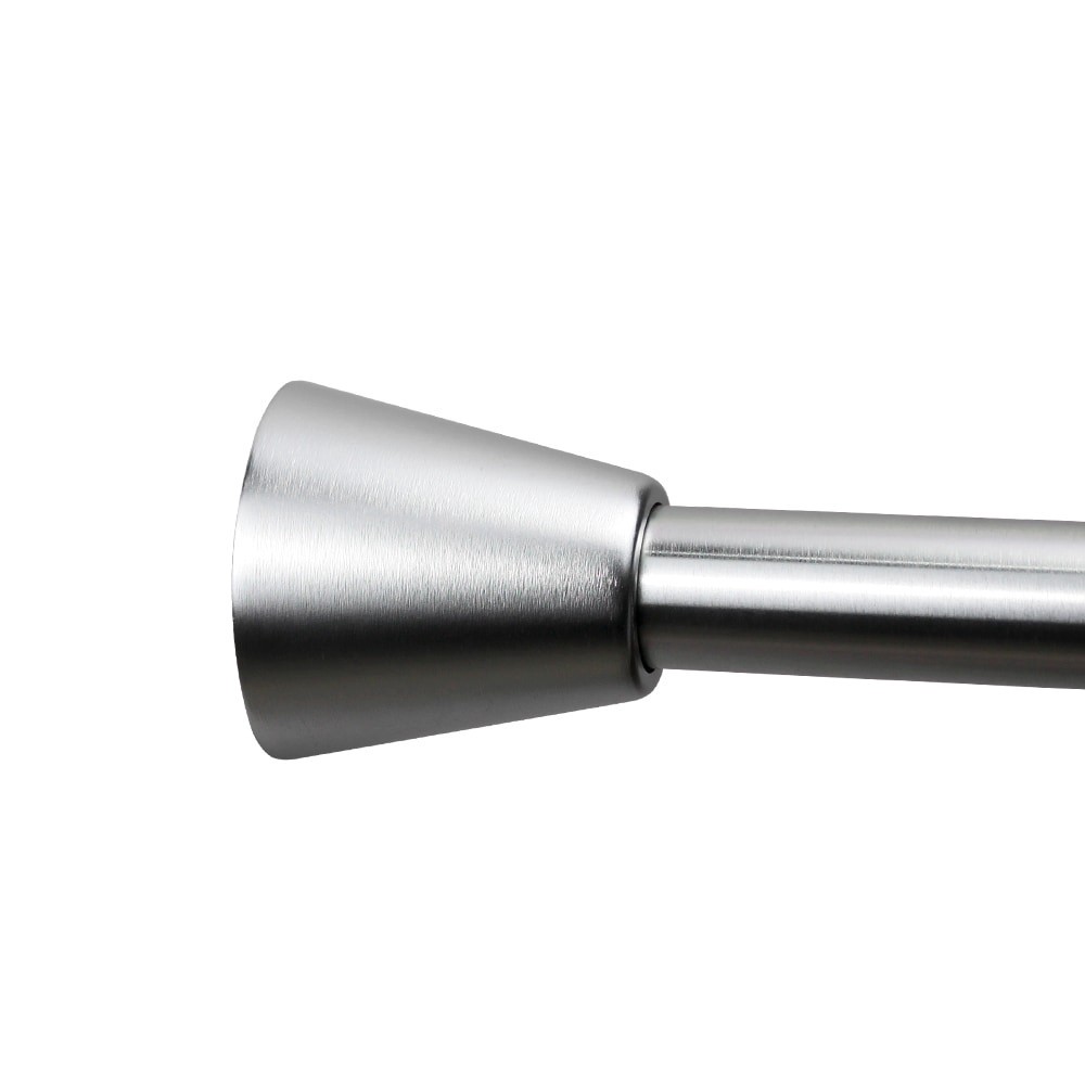 slide 4 of 6, allen + roth 42-in to 72-in Brushed Nickel Tension Single straight Adjustable Shower Curtain Rod, 1 ct