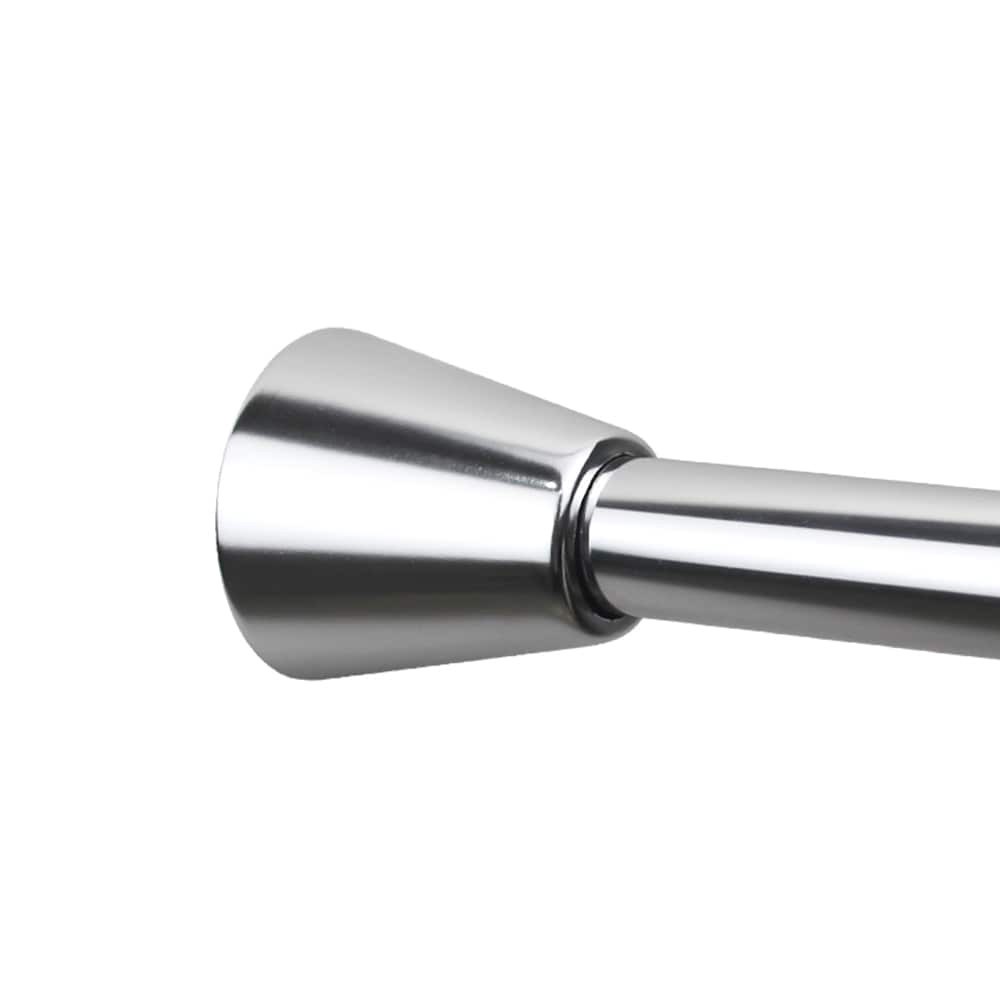 slide 4 of 6, allen + roth 42-in to 72-in Chrome Tension Single straight Adjustable Shower Curtain Rod, 1 ct