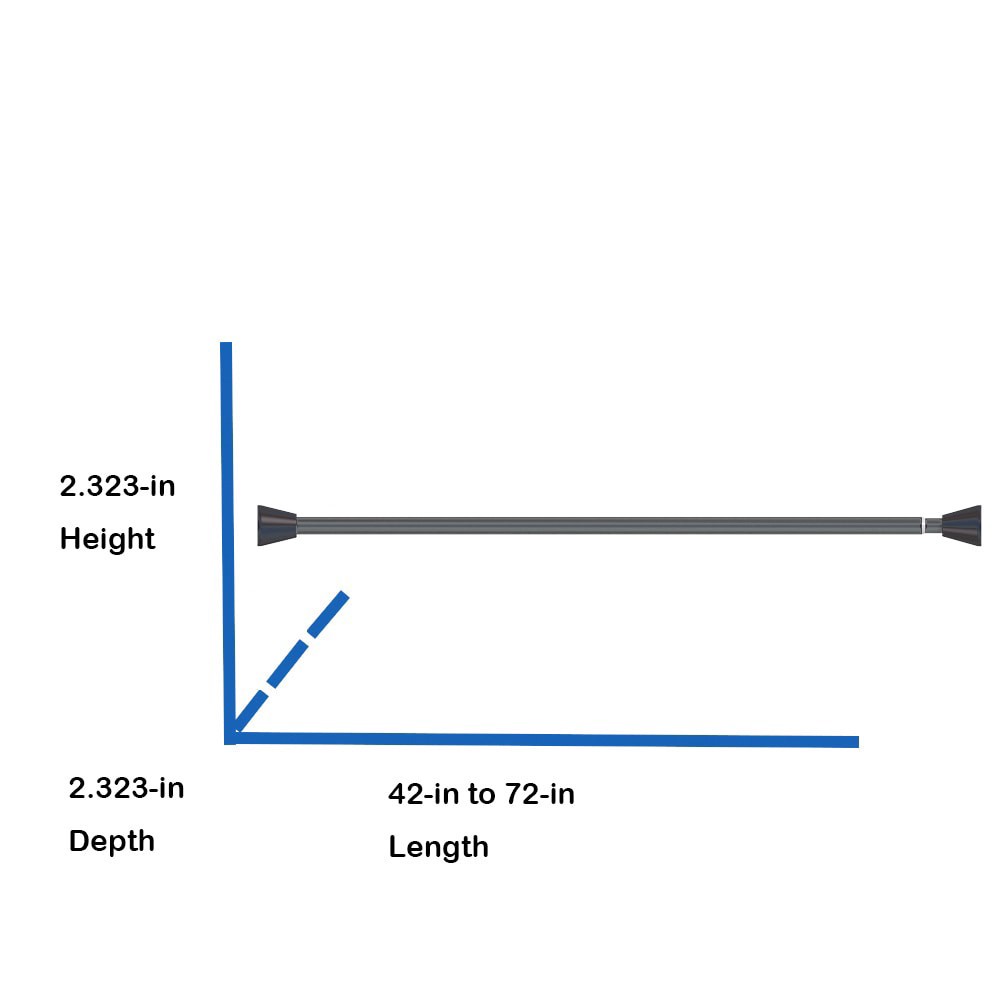 slide 6 of 6, allen + roth 42-in to 72-in Chrome Tension Single straight Adjustable Shower Curtain Rod, 1 ct