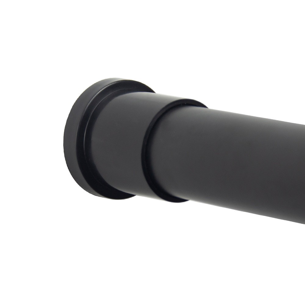 slide 3 of 6, Style Selections 42-in to 72-in Matte Black Tension Single straight Adjustable Shower Curtain Rod, 1 ct