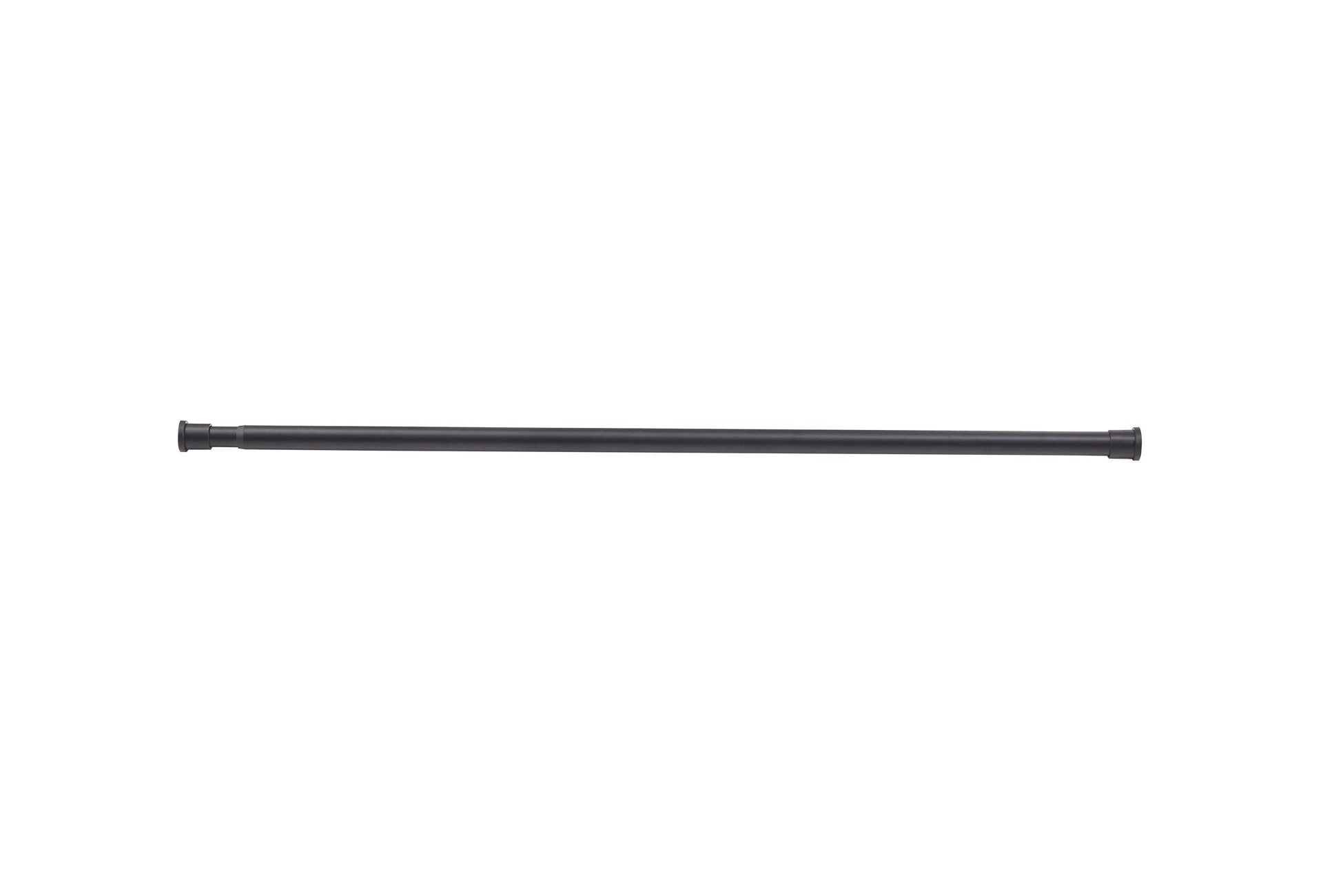 slide 4 of 6, Style Selections 42-in to 72-in Matte Black Tension Single straight Adjustable Shower Curtain Rod, 1 ct