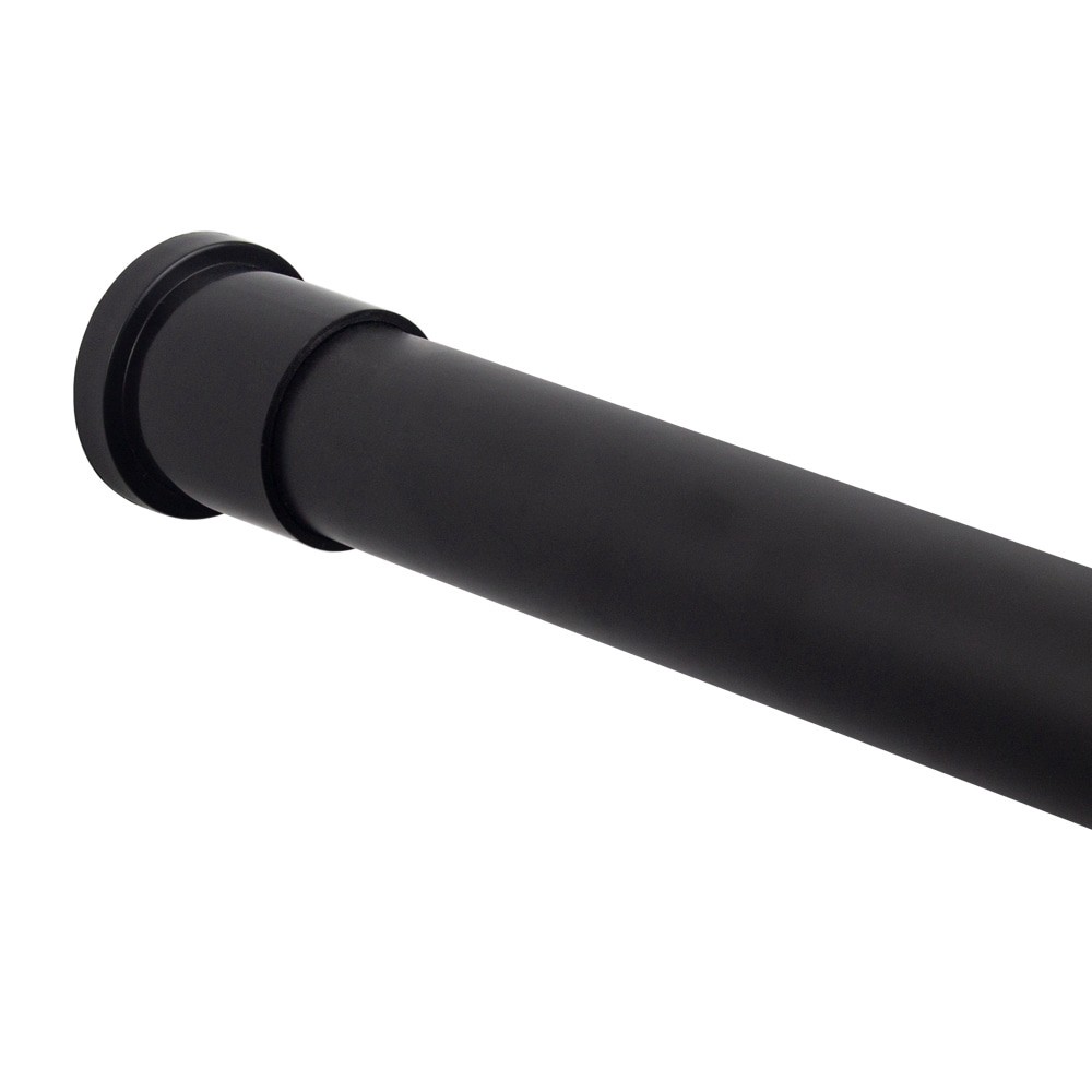 slide 1 of 6, Style Selections 42-in to 72-in Matte Black Tension Single straight Adjustable Shower Curtain Rod, 1 ct