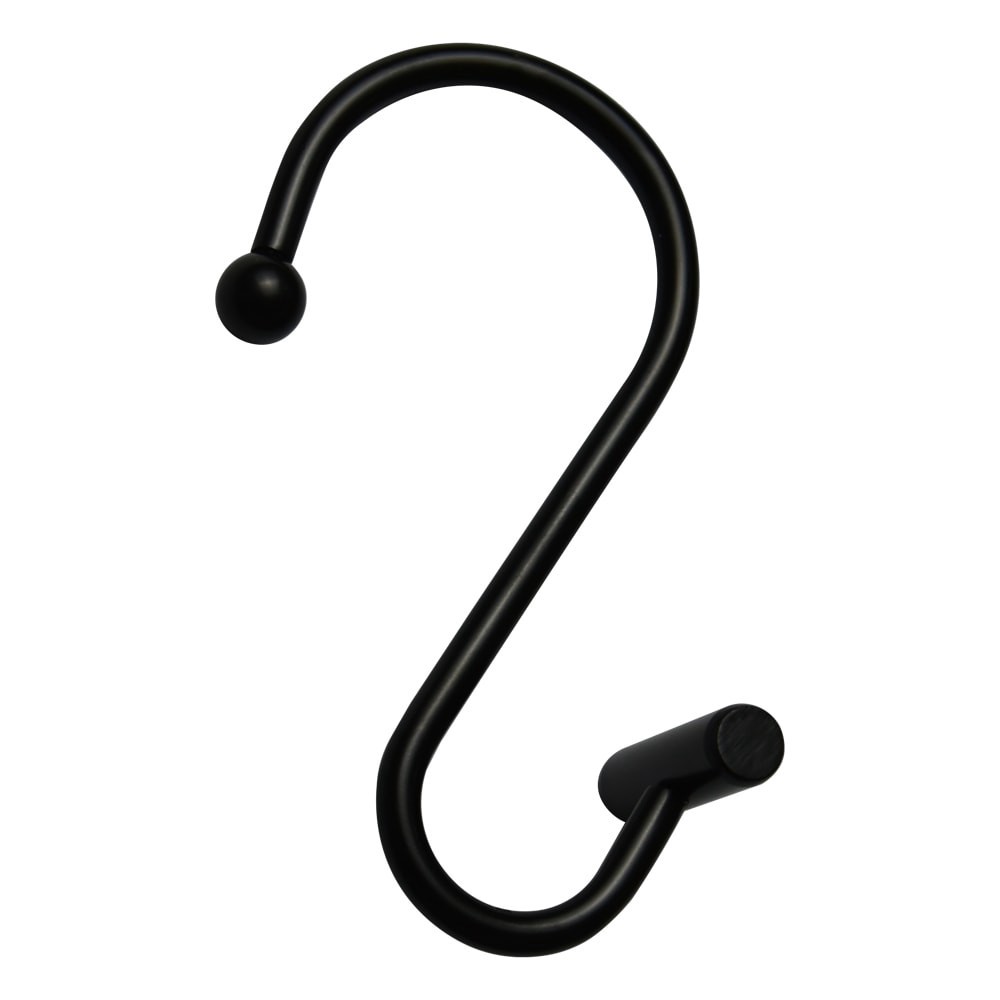 slide 4 of 4, allen + roth Matte Black Stainless steel Single Shower Curtain Hooks 12 -Pack, 1 ct