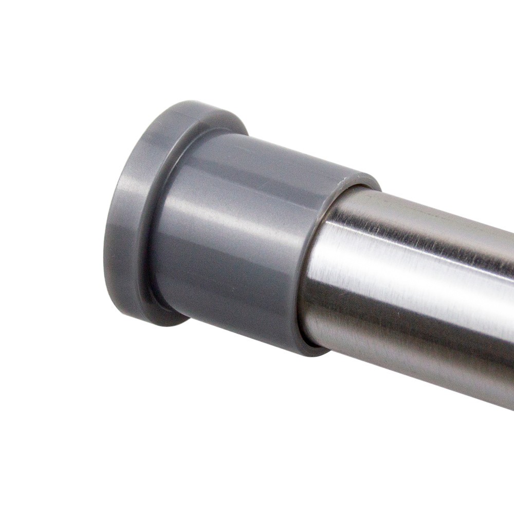 slide 3 of 6, Style Selections 51-in to 86-in Brushed Nickel Tension Single straight Adjustable Shower Curtain Rod, 1 ct