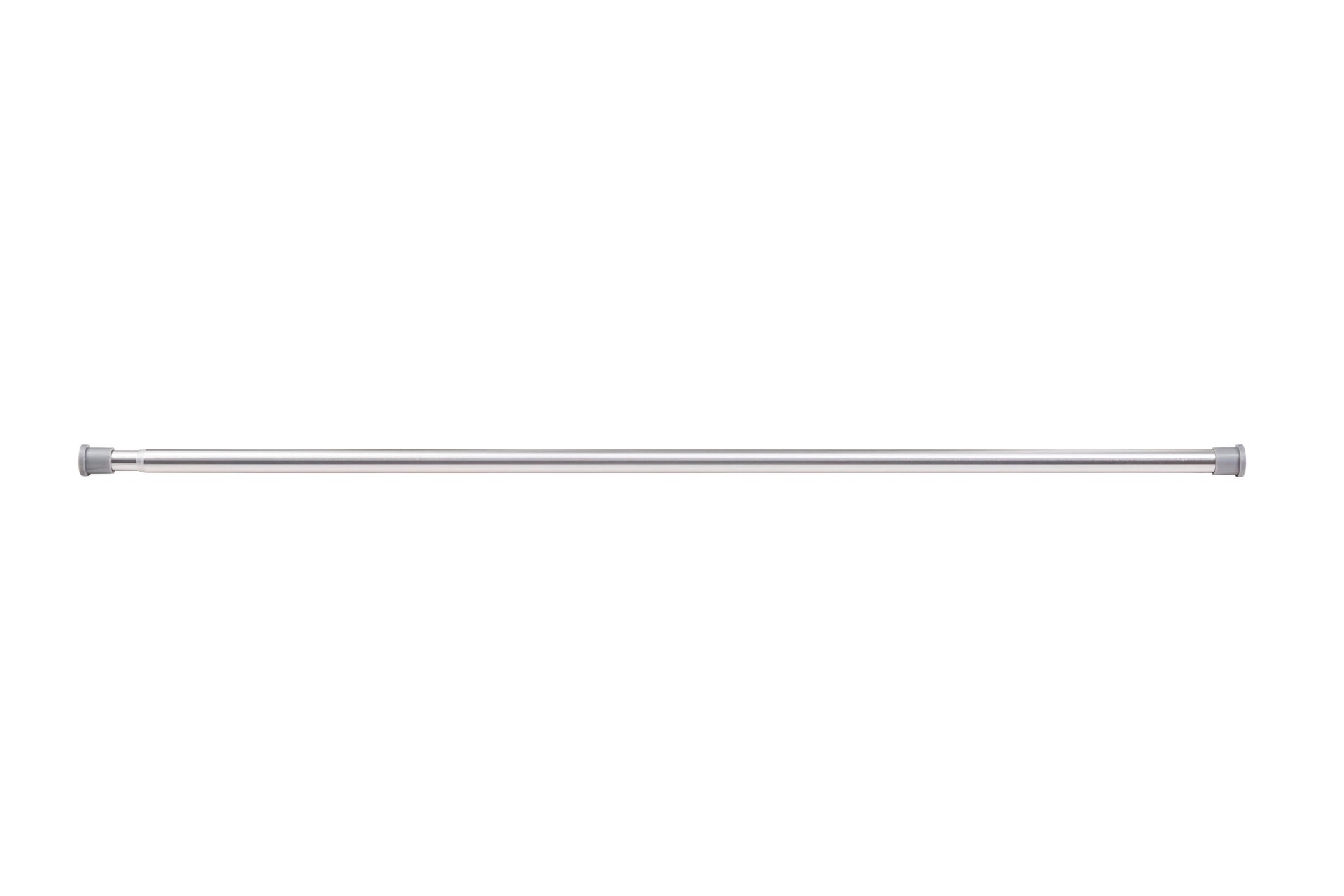 slide 4 of 6, Style Selections 51-in to 86-in Brushed Nickel Tension Single straight Adjustable Shower Curtain Rod, 1 ct