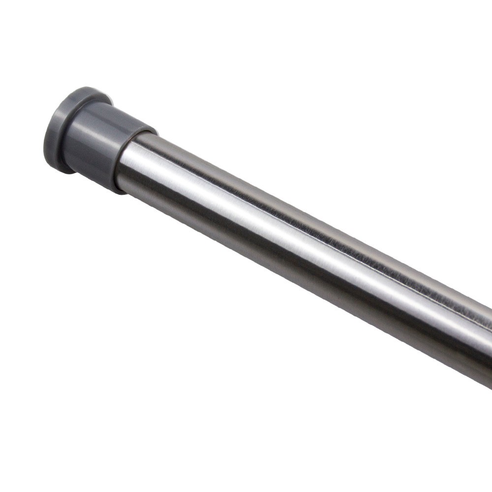 slide 1 of 6, Style Selections 51-in to 86-in Brushed Nickel Tension Single straight Adjustable Shower Curtain Rod, 1 ct