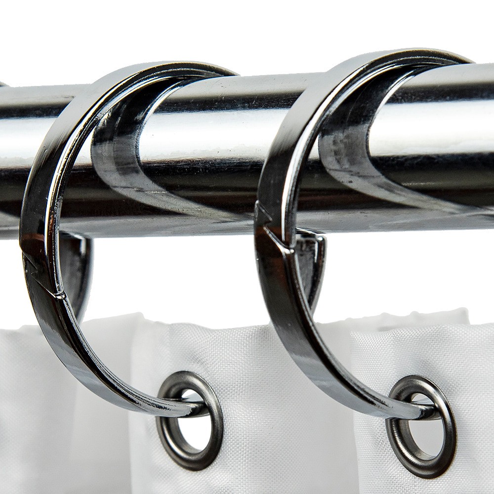 slide 2 of 4, allen + roth Chrome Aluminum Single Shower Curtain Rings 12 -Pack, 1 ct