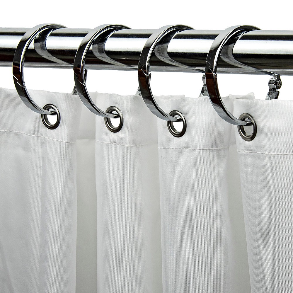 slide 1 of 4, allen + roth Chrome Aluminum Single Shower Curtain Rings 12 -Pack, 1 ct