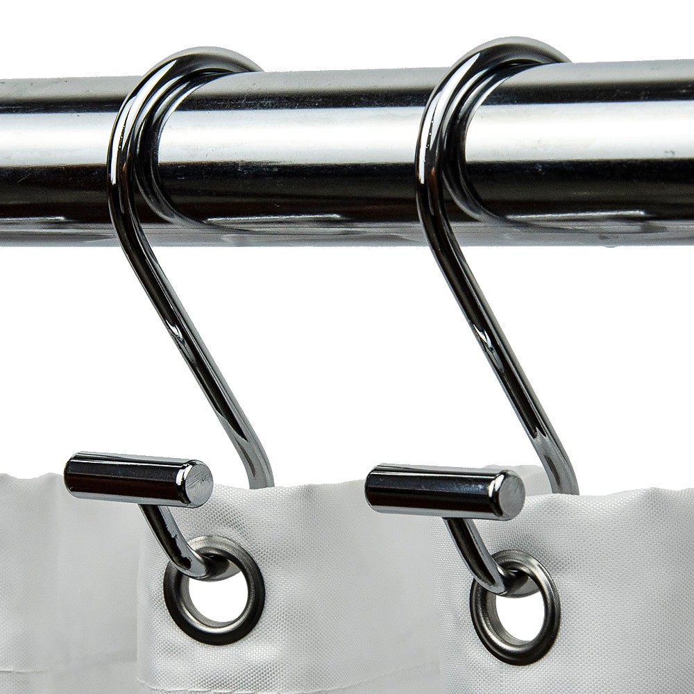 slide 2 of 4, allen + roth Chrome Stainless steel Single Shower Curtain Hooks 12 -Pack, 1 ct