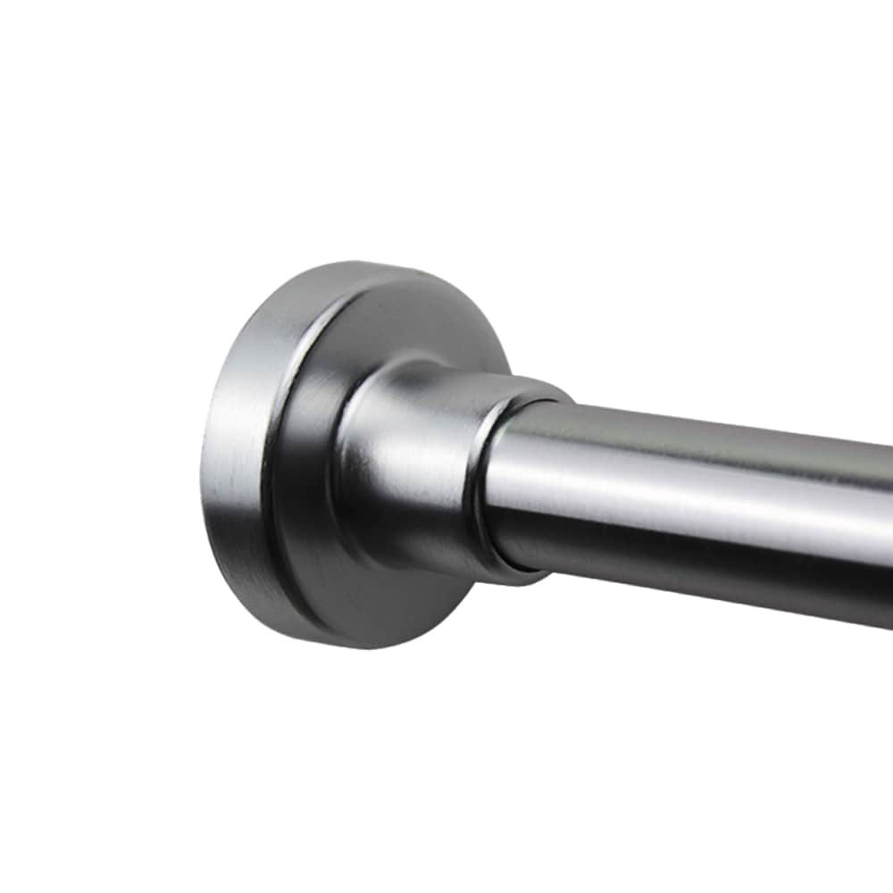 slide 2 of 5, Origin 21 42-in to 72-in Brushed Nickel Tension Single straight Adjustable Shower Curtain Rod, 1 ct