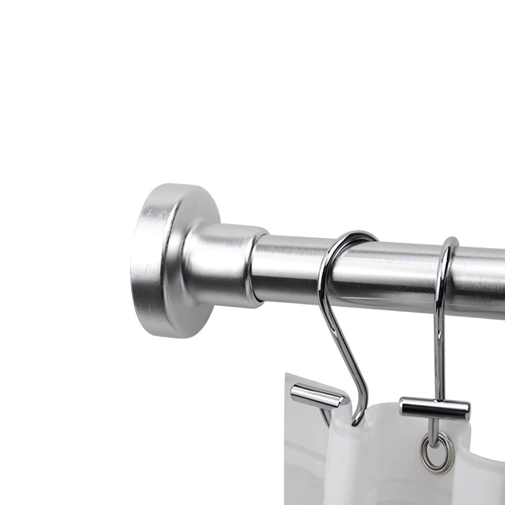 slide 3 of 5, Origin 21 42-in to 72-in Brushed Nickel Tension Single straight Adjustable Shower Curtain Rod, 1 ct