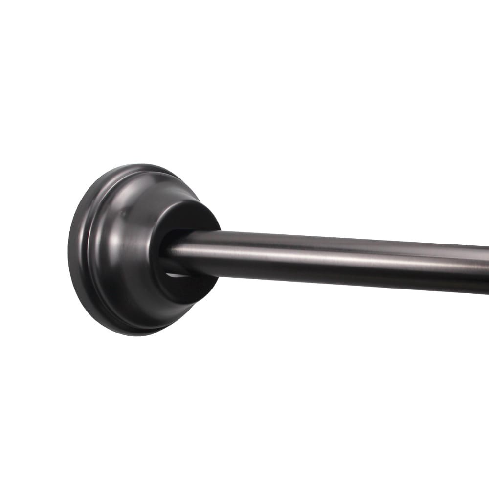 slide 1 of 6, allen + roth 44-in to 72-in Oil Rubbed Bronze Fixed or tension Single curve Adjustable Shower Curtain Rod, 1 ct