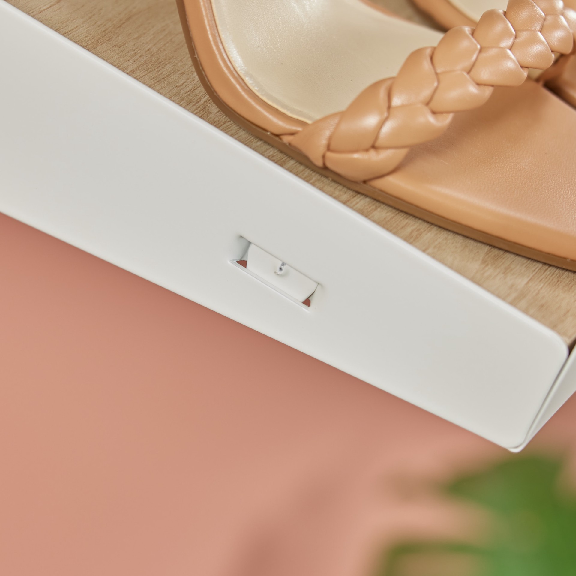 slide 3 of 6, Origin 21 Edda 23.78-in x 7.12-in x 17.08-in Natural Oak Angled Shoe storage, 1 ct