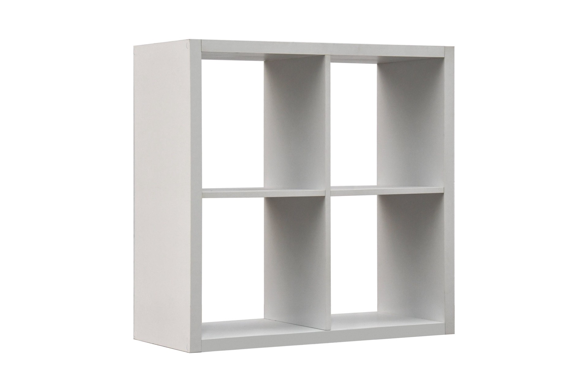 slide 1 of 6, allen + roth 30-in H x 29.87-in W x 13.5-in D White Stackable Wood laminate 4 Cube organizer, 1 ct