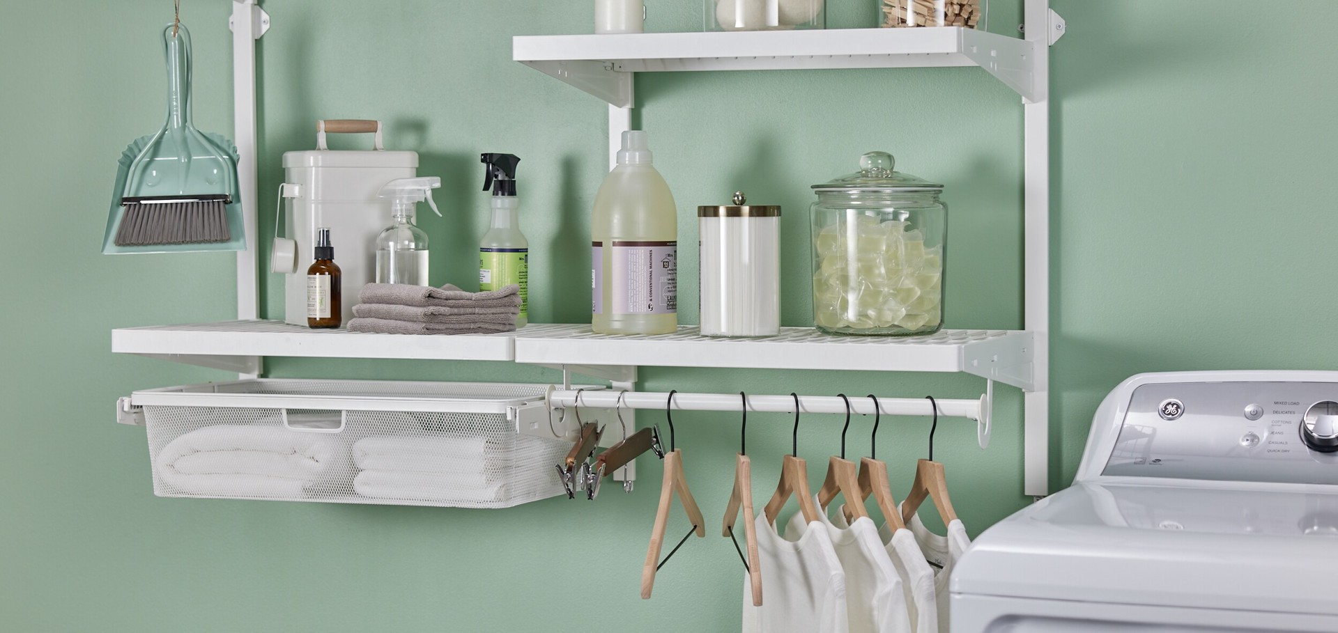 slide 4 of 6, Origin 21 Edda 2.16-ft to 2.16-ft W x 4.16-ft H White Ventilated Shelving Wood Closet System, 1 ct