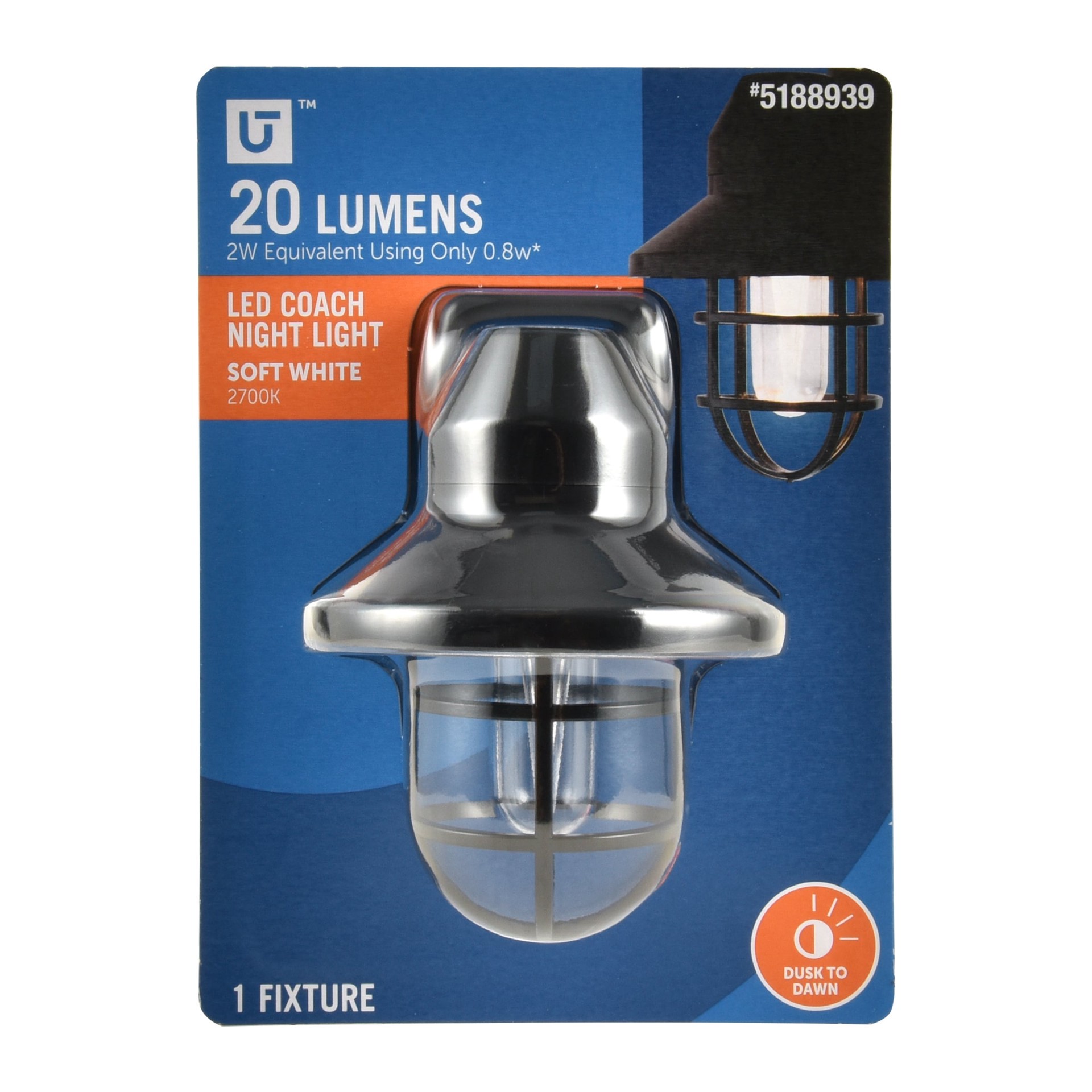 slide 1 of 6, Utilitech Black LED Auto On/Off Night Light, 1 ct