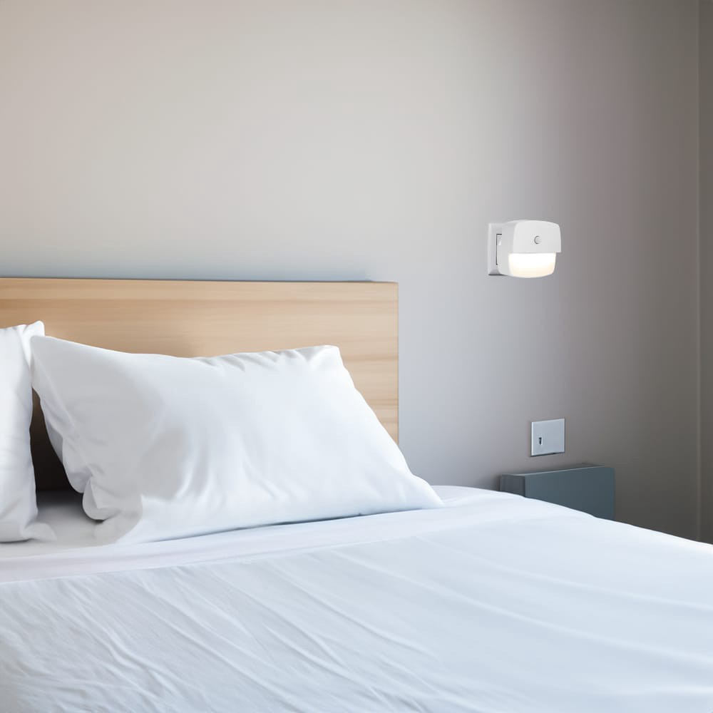 slide 2 of 6, Utilitech White LED Motion Sensor Auto On/Off Night Light, 1 ct