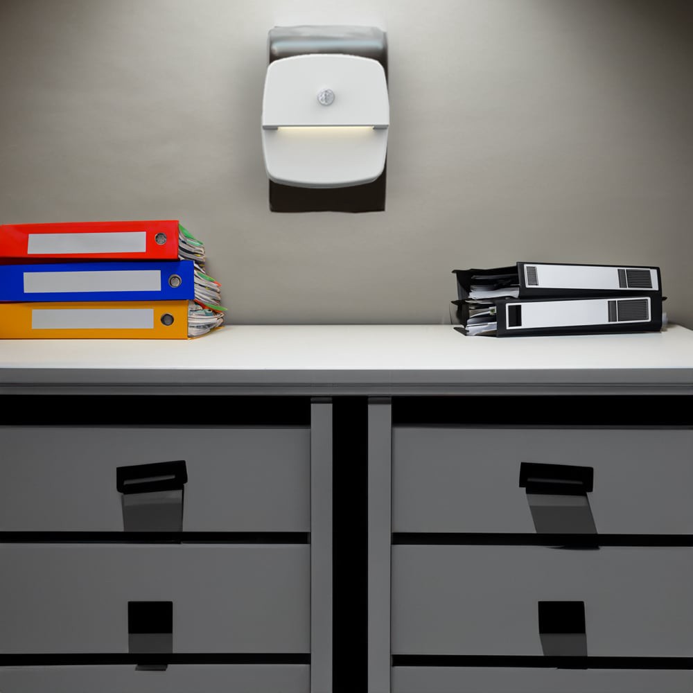 slide 5 of 6, Utilitech White LED Motion Sensor Auto On/Off Night Light, 1 ct