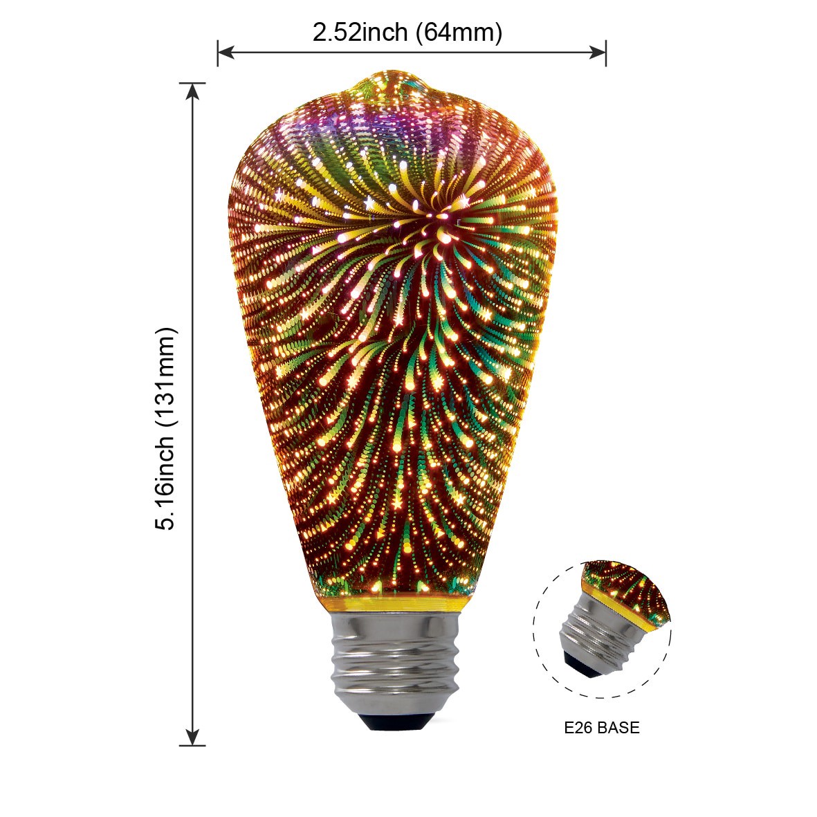 slide 6 of 6, Utilitech ST19 Multicolor Medium base (E-26) LED Decorative Light Bulb, 1 ct