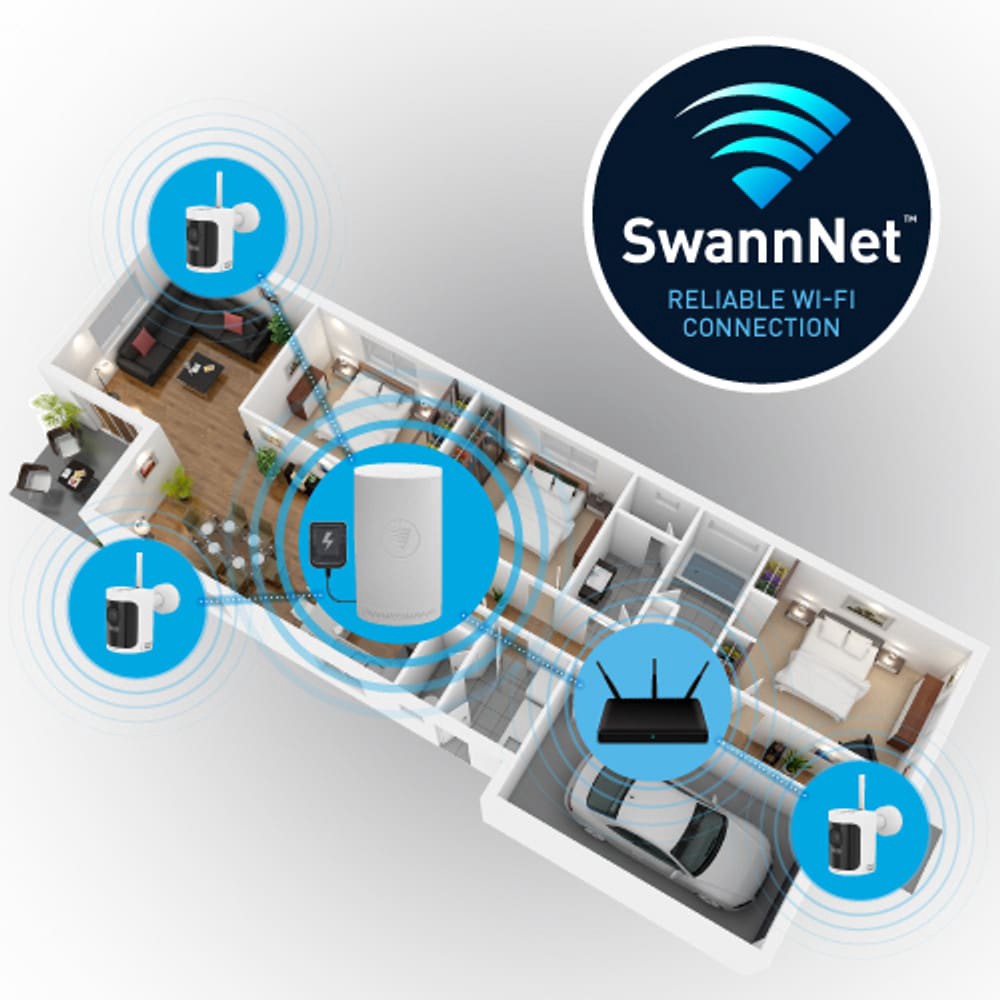 slide 4 of 6, Swann NVW-800 Wi-Fi NVR/64GB SD Card/3x NVW-600CMB 2K Wire Free IP Digital Still Cameras, 1 ct