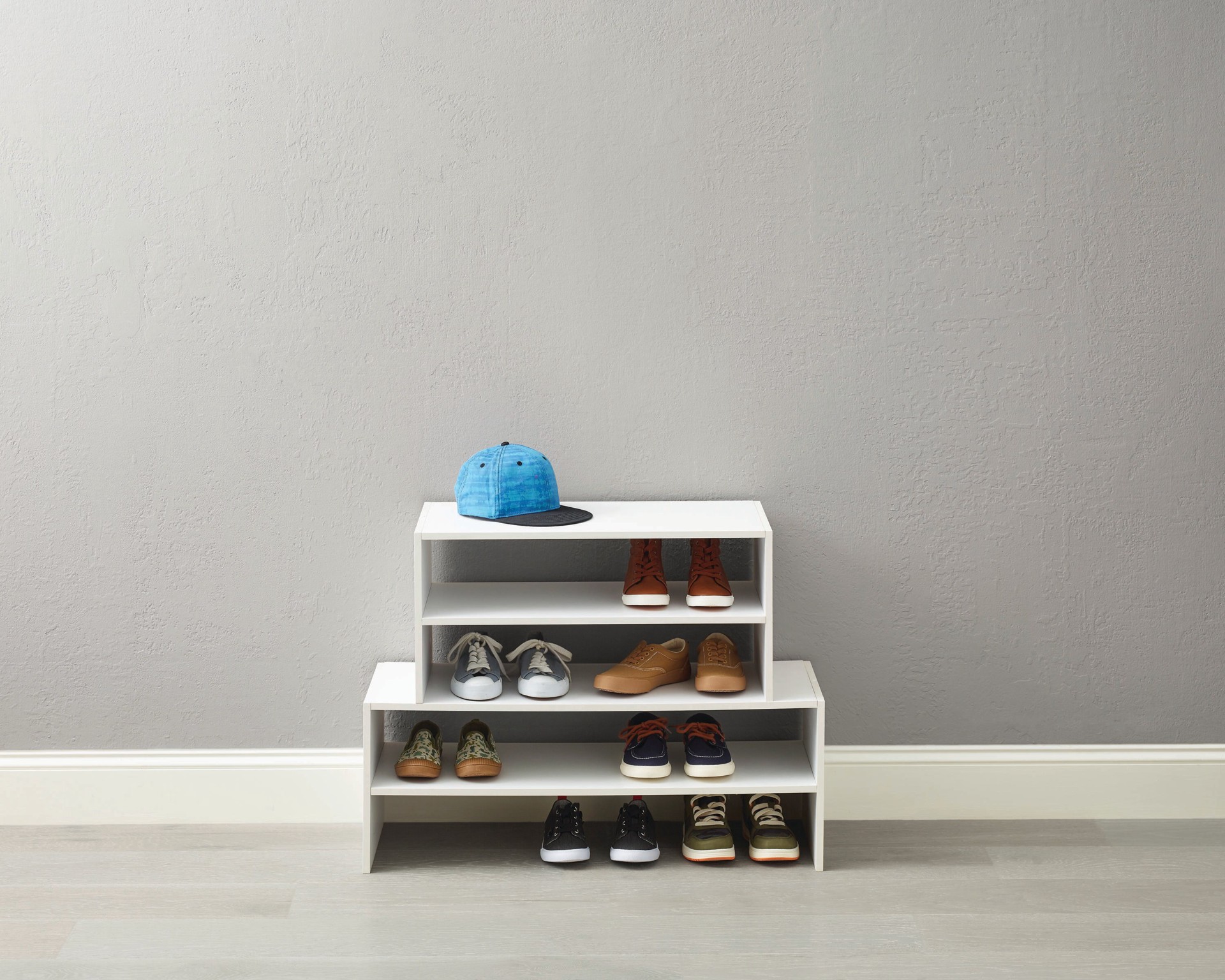 slide 3 of 6, Style Selections 11.63-in H x 24-in W x 11.63-in D White Stackable Wood laminate Cube organizer, 1 ct