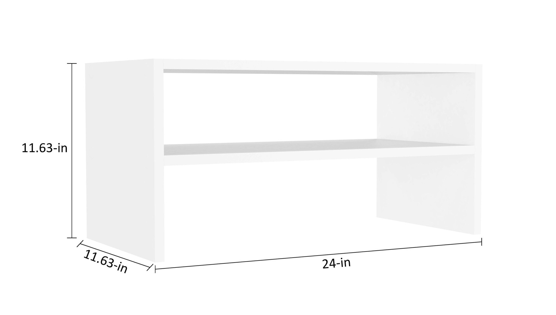 slide 5 of 6, Style Selections 11.63-in H x 24-in W x 11.63-in D White Stackable Wood laminate Cube organizer, 1 ct