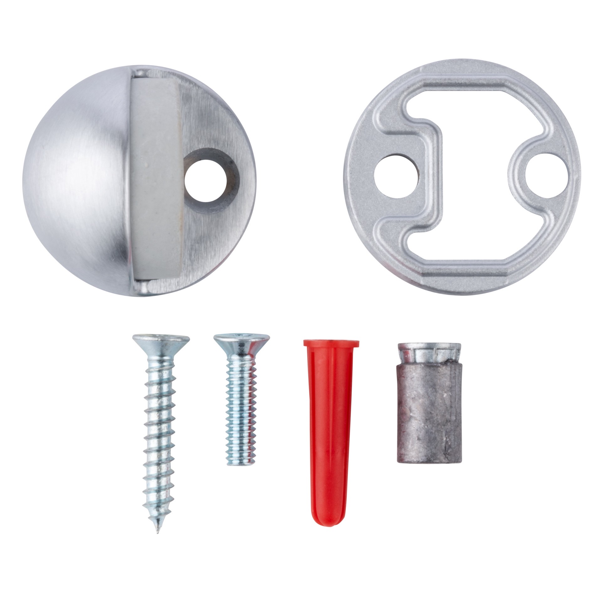 slide 5 of 6, BRINKS COMMERCIAL 1-3/4-in Satin chrome Dome bumper Door Stop, 1 ct