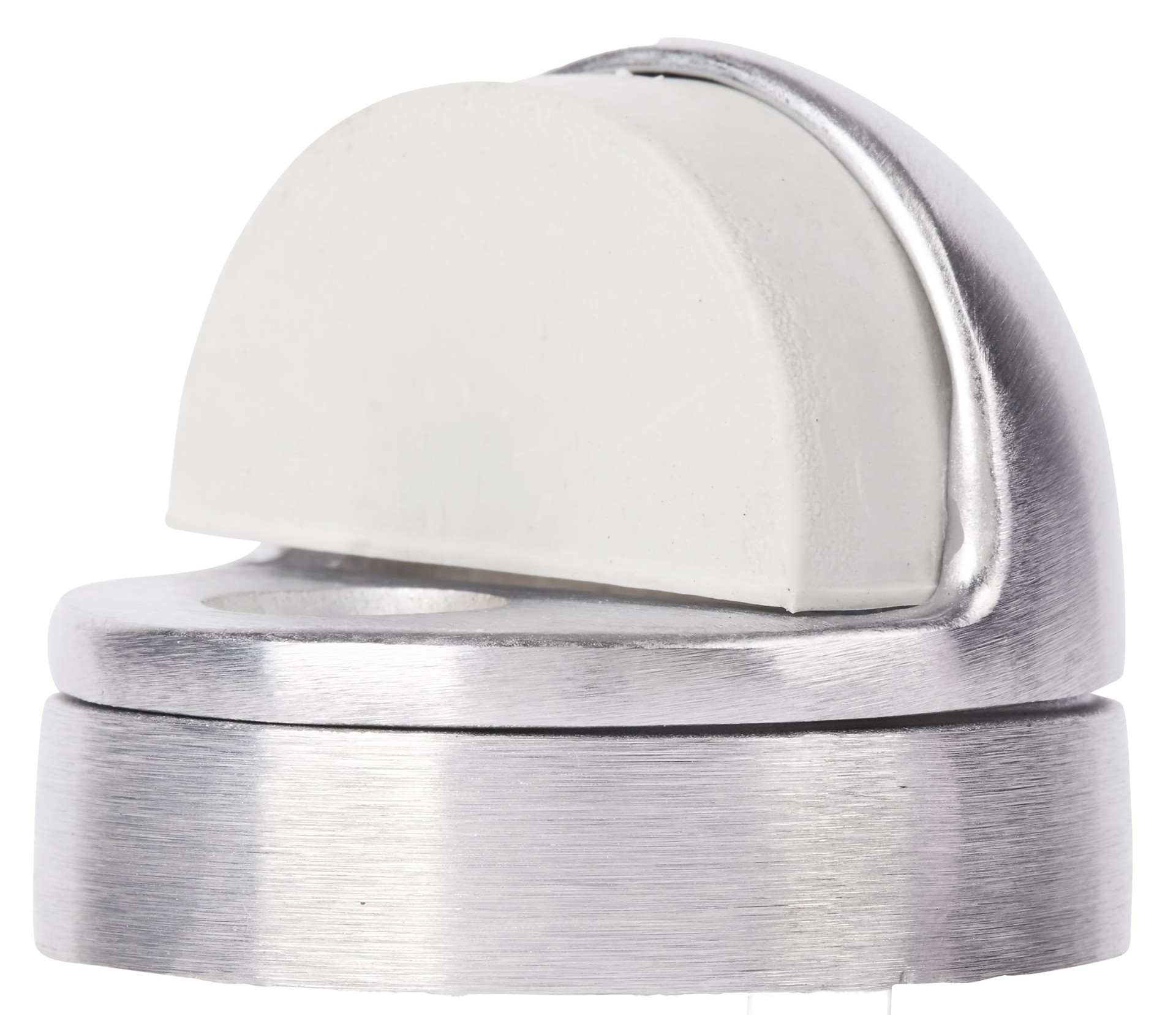 slide 1 of 6, BRINKS COMMERCIAL 1-3/4-in Satin chrome Dome bumper Door Stop, 1 ct