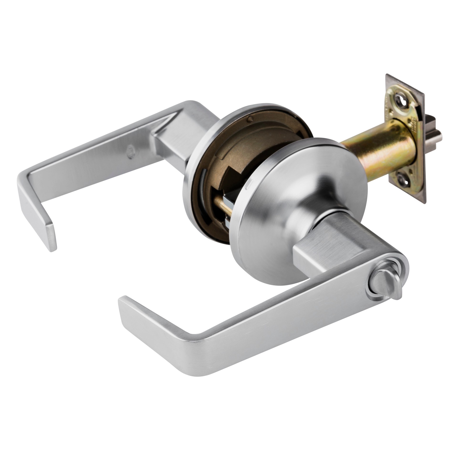 slide 6 of 6, BRINKS COMMERCIAL Light Duty Commercial Lever Satin Chrome Interior/Exterior Keyed Entry Door Handle, 1 ct