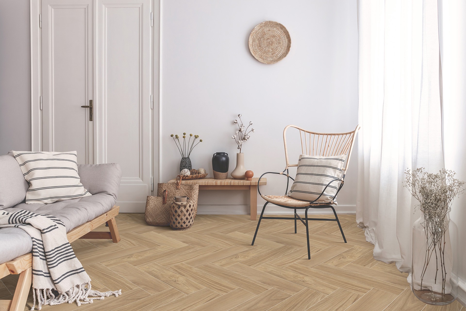 slide 4 of 6, allen + roth Maui Honey 8-in x 32-in Matte Porcelain Wood Look Floor and Wall Tile ( 1.71-sq ft Piece ), 1 ct